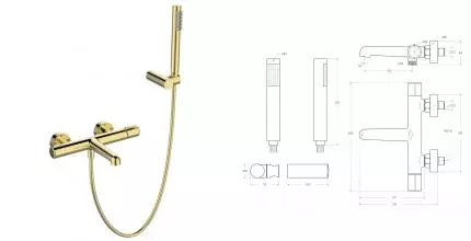 Смеситель для ванны «Belbagno» UNO-VASM/DFS-ORO золото Смеситель для ванны «Belbagno» UNO-VASM/DFS-ORO золото