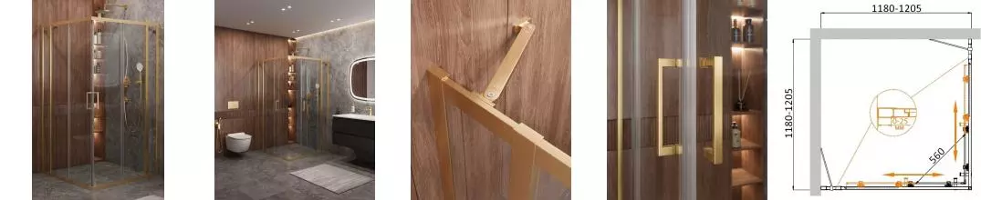 Душевой угол-ограждение «Cezares» MOLVENO-A-22-100 20-C-BORO-IV 120/120 прозрачный/брашированное золото квадратный без поддона Душевой угол-ограждение «Cezares» MOLVENO-A-22-100 20-C-BORO-IV 120/120 прозрачный/брашированное золото квадратный без поддона