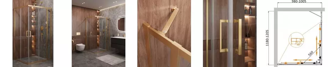Душевой угол-ограждение «Cezares» MOLVENO-AH-21-100 20-C-BORO-IV 100/120 прозрачный/брашированное золото прямоугольный без поддона универсальный Душевой угол-ограждение «Cezares» MOLVENO-AH-21-100 20-C-BORO-IV 100/120 прозрачный/брашированное золото прямоугольный без поддона универсальный