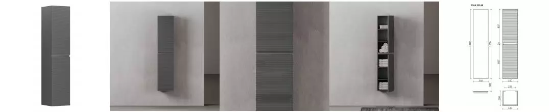 Пенал «Sancos» Folk 35 подвесной Grey soft универсальный Пенал «Sancos» Folk 35 подвесной Grey soft универсальный