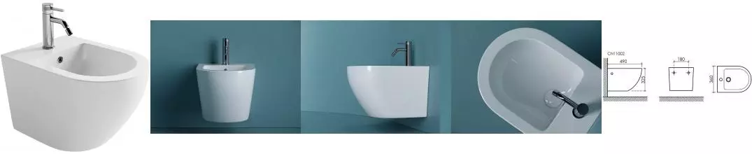 Подвесное биде «Ceramica Nova» Uno CN11002 белое Подвесное биде «Ceramica Nova» Uno CN11002 белое