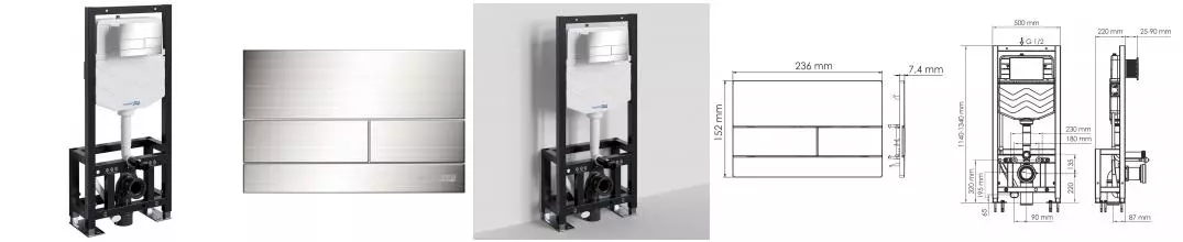 Инсталляция для унитаза с кнопкой «WasserKRAFT» Dill 61TLT.010.ME.BN04 Инсталляция для унитаза с кнопкой «WasserKRAFT» Dill 61TLT.010.ME.BN04