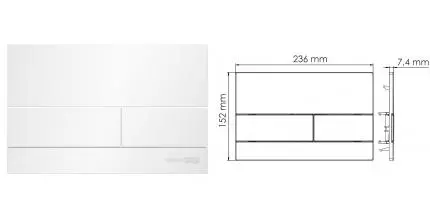 Кнопка смыва «WasserKRAFT» WH04 пластик белая