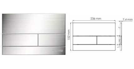 Кнопка смыва «WasserKRAFT» BN04 пластик никель