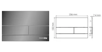 Кнопка смыва «WasserKRAFT» PB04 пластик чёрная глянцевая