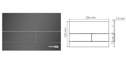 Кнопка смыва «WasserKRAFT» MB04 пластик чёрная матовая