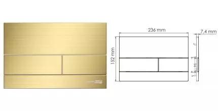 Кнопка смыва «WasserKRAFT» MG04 пластик золото матовое