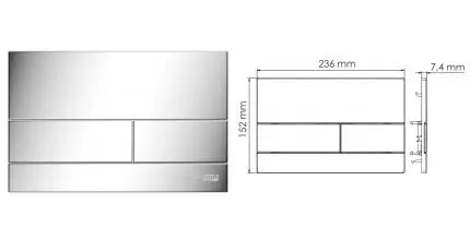 Кнопка смыва «WasserKRAFT» CH04 пластик хром