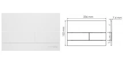 Кнопка смыва «WasserKRAFT» WM04 пластик белая матовая
