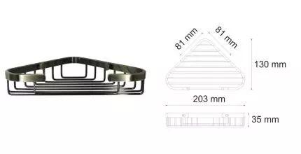Угловая полка в ванну «WasserKRAFT» K-733LB на стену бронза