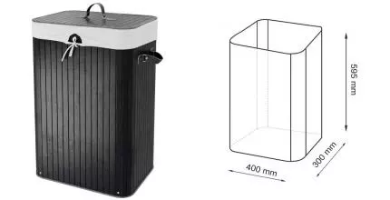 Корзина для белья «WasserKRAFT» Nuthe WB-910-L чёрная