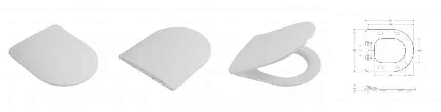 Сиденье дюропласт, soft close, металлическое крепление BB051-2SC BB051-2SC · Belbagno, BB051-2SC