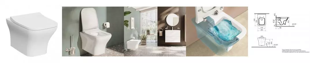 Подвесной унитаз безободковый «Vitra» Zentrum Square 7484B003-0075 (191-003-009) белый с сиденьем дюропласт с микролифтом белое Подвесной унитаз безободковый «Vitra» Zentrum Square 7484B003-0075 (191-003-009) белый с сиденьем дюропласт с микролифтом белое