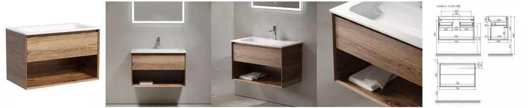 Тумба с раковиной «Sancos» Marmi 1.0 80 (Element 81/46) подвесная дуб чарльстон Тумба с раковиной «Sancos» Marmi 1.0 80 (Element 81/46) подвесная дуб чарльстон