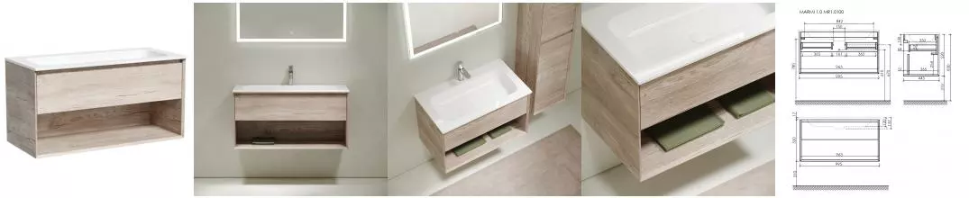 Тумба с раковиной «Sancos» Marmi 1.0 100 (Element 101/46) подвесная дуб галифакс натуральный Тумба с раковиной «Sancos» Marmi 1.0 100 (Element 101/46) подвесная дуб галифакс натуральный