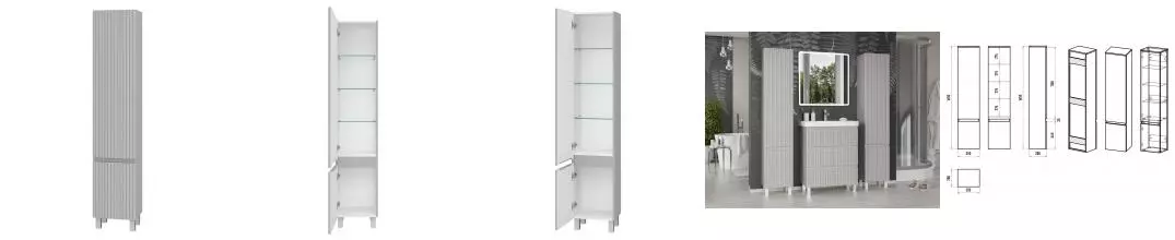 Пенал «Brevita» Victory 35 серый матовый левый