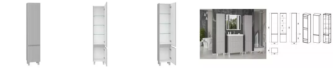 Пенал «Brevita» Victory 35 серый матовый правый