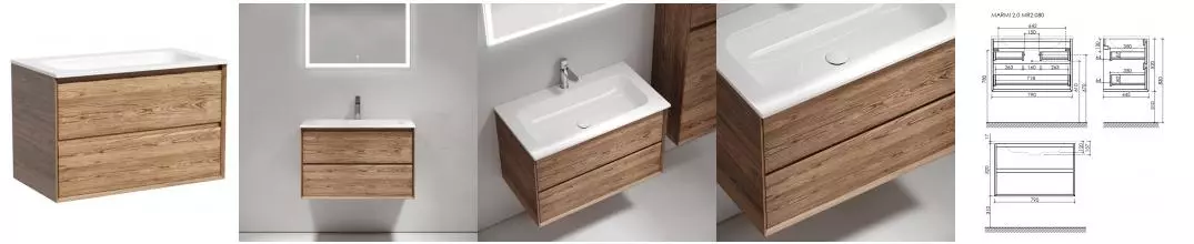 Тумба с раковиной «Sancos» Marmi 2.0 80 (Element 81/46) подвесная дуб чарльстон Тумба с раковиной «Sancos» Marmi 2.0 80 (Element 81/46) подвесная дуб чарльстон