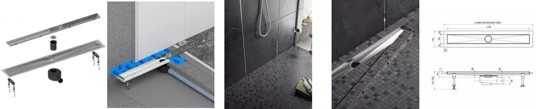 Душевой лоток «Timo» Drain System 600 DS230206/00 боковой выпуск под плитку/хром Душевой лоток «Timo» Drain System 600 DS230206/00 боковой выпуск под плитку/хром