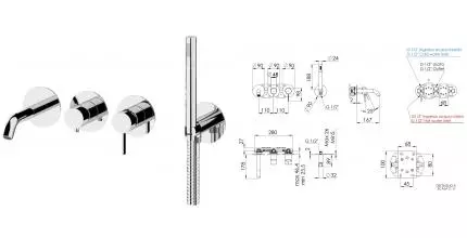 Смеситель для ванны «Remer» Metrica MC53D2P хром