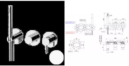 Смеситель для душа «Remer» Metrica MC97D3PBO белый матовый