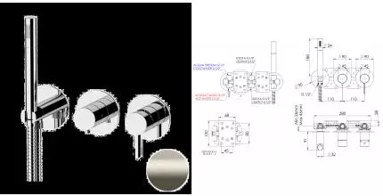 Смеситель для душа «Remer» Metrica MC97D3PXV сталь