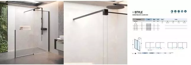 Душевая дверь «Novellini» H Style HSTYLE120D-1H 120/200 crystal clear/black matt правая Душевая дверь «Novellini» H Style HSTYLE120D-1H 120/200 crystal clear/black matt правая