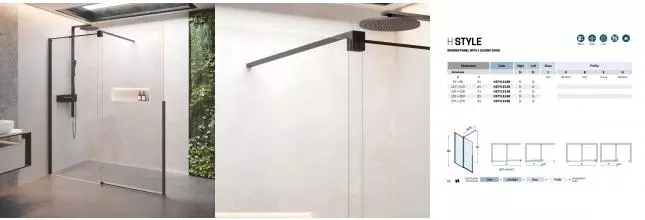 Душевая дверь «Novellini» H Style HSTYLE120S-1H 120/200 crystal clear/black matt левая Душевая дверь «Novellini» H Style HSTYLE120S-1H 120/200 crystal clear/black matt левая