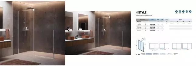 Душевая дверь «Novellini» H Style HSTYLE140S-1B 140/200 crystal clear/silver левая Душевая дверь «Novellini» H Style HSTYLE140S-1B 140/200 crystal clear/silver левая