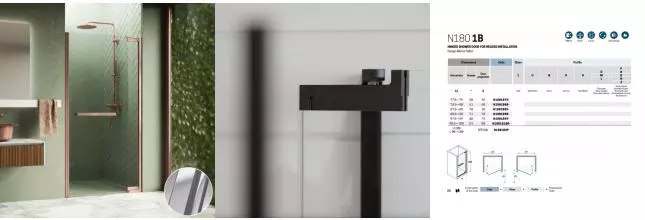 Душевая дверь «Novellini» N180 N1801B90-1B 90/200 crystal clear/silver универсальная