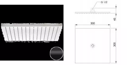 Верхний душ «Daniel» A593B15 чёрный матовый Верхний душ «Daniel» A593B15 чёрный матовый