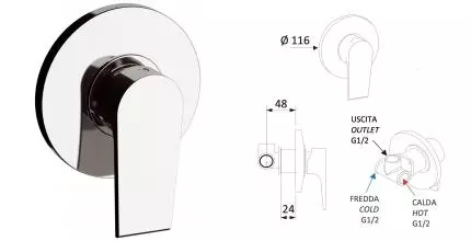 Смеситель для душа «Mariani» Artic В00179AT хром Смеситель для душа «Mariani» Artic В00179AT хром
