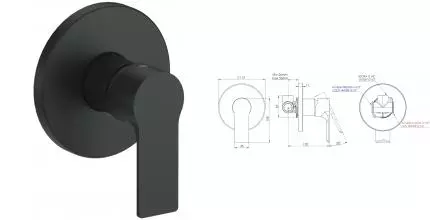 Смеситель для душа «Mariani» Kali B14179KL чёрный матовый Смеситель для душа «Mariani» Kali B14179KL чёрный матовый