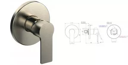 Смеситель для душа «Mariani» Kali B16179KL нержавеющая сталь Смеситель для душа «Mariani» Kali B16179KL нержавеющая сталь