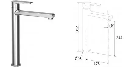 Смеситель для раковины «Mariani» Artic A00398AT12 хром Смеситель для раковины «Mariani» Artic A00398AT12 хром
