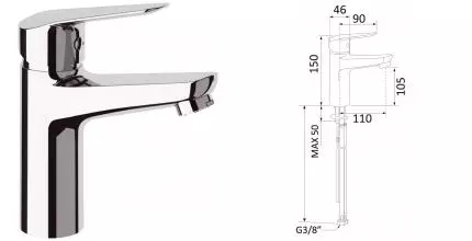 Смеситель для раковины «Mariani» Essenza A00380ES хром
