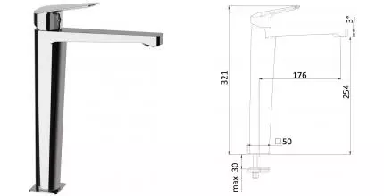 Смеситель для раковины «Mariani» Essenza A00398ES хром