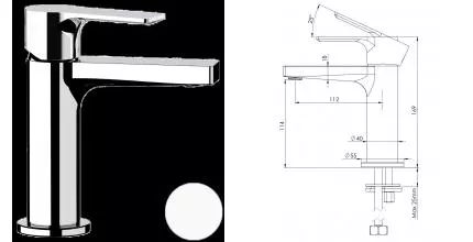 Смеситель для раковины «Mariani» Kali A37380KL12 белый матовый
