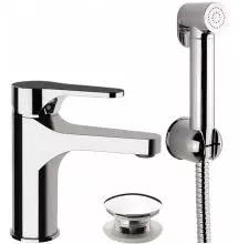 Смеситель для раковины с гигиеническим душем «Mariani» Surf A00386SF с донным клапаном хром