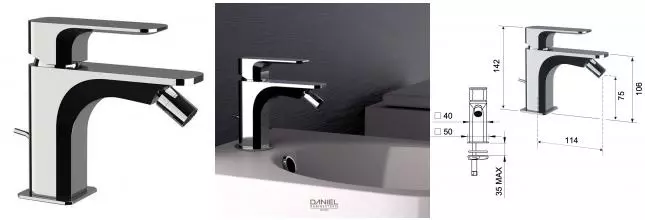Смеситель для биде «Daniel» Tiara TA604CR с донным клапаном хром Смеситель для биде «Daniel» Tiara TA604CR с донным клапаном хром