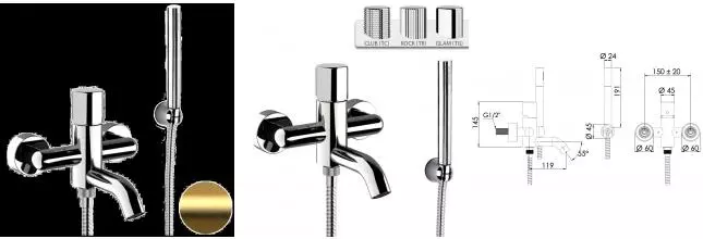 Смеситель для ванны «Daniel» Trilogy TG610DP брашированное золото Смеситель для ванны «Daniel» Trilogy TG610DP брашированное золото