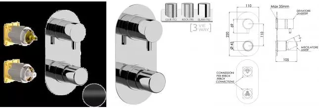 Внешняя часть смесителя «Daniel» Trilogy TG612D3KB15 чёрная матовая