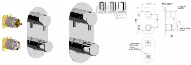 Внешняя часть смесителя «Daniel» Trilogy TG612D3KBCR хром