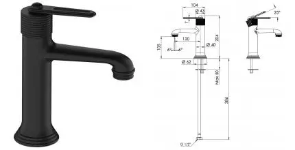 Смеситель для раковины «Daniel» Brooklyn BY606N15 чёрный матовый
