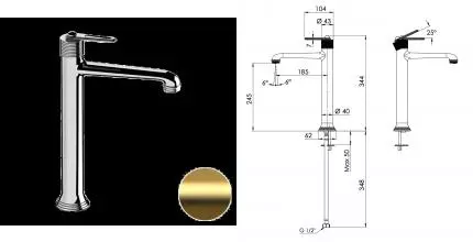 Смеситель для раковины «Daniel» Brooklyn BY607BDP брашированное золото Смеситель для раковины «Daniel» Brooklyn BY607BDP брашированное золото