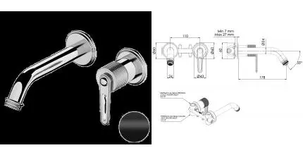 Смеситель для раковины «Daniel» Brooklyn BY632P15 чёрный матовый Смеситель для раковины «Daniel» Brooklyn BY632P15 чёрный матовый