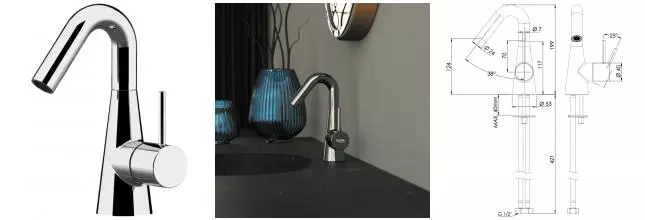 Смеситель для раковины «Daniel» Swing SG606NCR хром Смеситель для раковины «Daniel» Swing SG606NCR хром