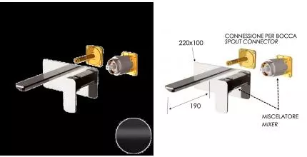 Внешняя часть смесителя «Daniel» Tiara TA632KB15 чёрная матовая