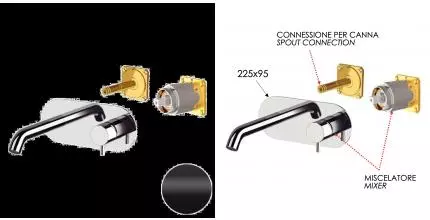 Внешняя часть смесителя «Daniel» Tokyo TK632KB15 чёрная матовая