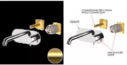Внешняя часть смесителя «Daniel» Tokyo TK632KBDP брашированное золото